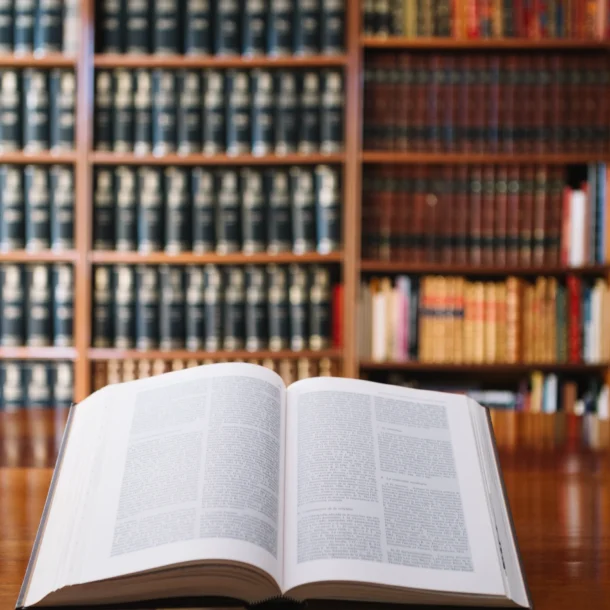 opened book library