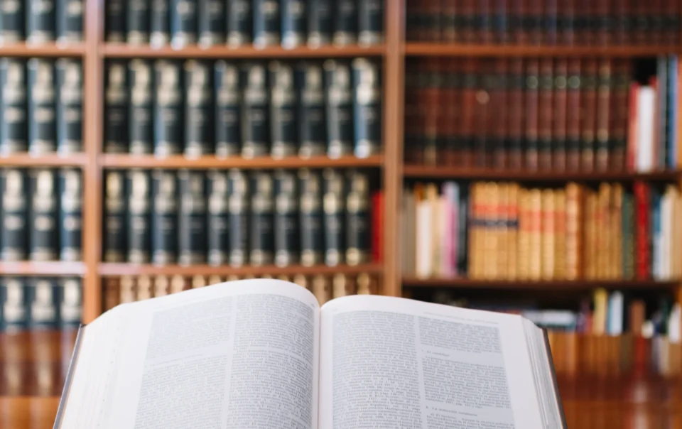 opened book library